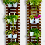 Wall Planter 2 Pack Wooden Hanging Planters _ Dark Brown