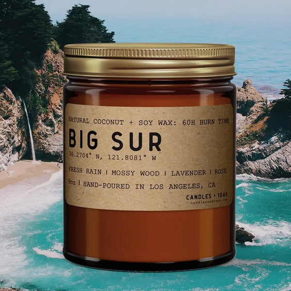 Big Sur Scented Candle, Coconut Wax, Amber