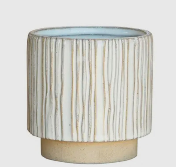 Ramos Vertical Stripe Cachepot, Stoneware - 4